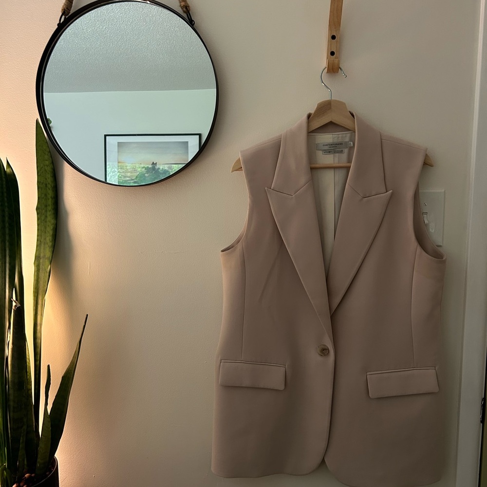 Simons CONTEMPORAINE - Sleeveless Blazer Vest - Neutral Beige